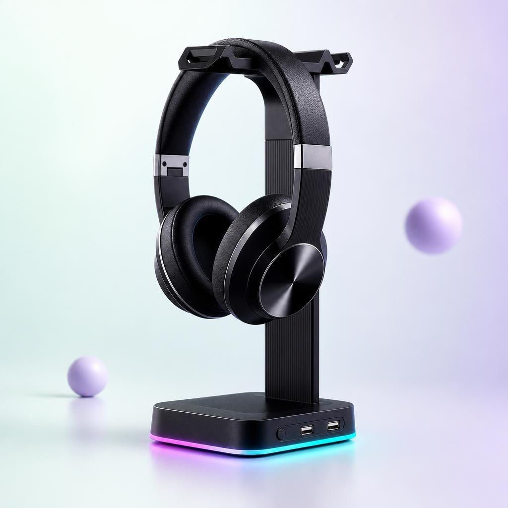 Soporte de auriculares Nyxel, fondo claro